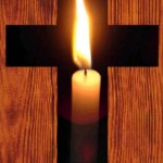 candle with cross